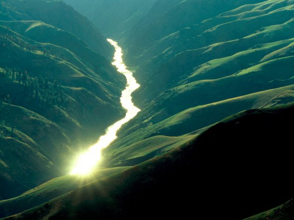 Sunlight Reflecting off the Salmon River, Idaho