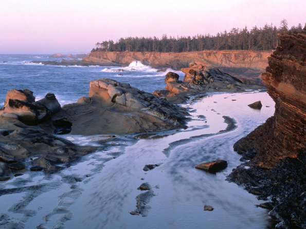 Cliffs and Sky Reflections, Coos County, Oregon