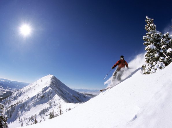 Telemark Skiing in the Bridger Mountains, Montana